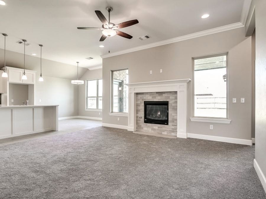 Finish trim carpentry and crown molding installation